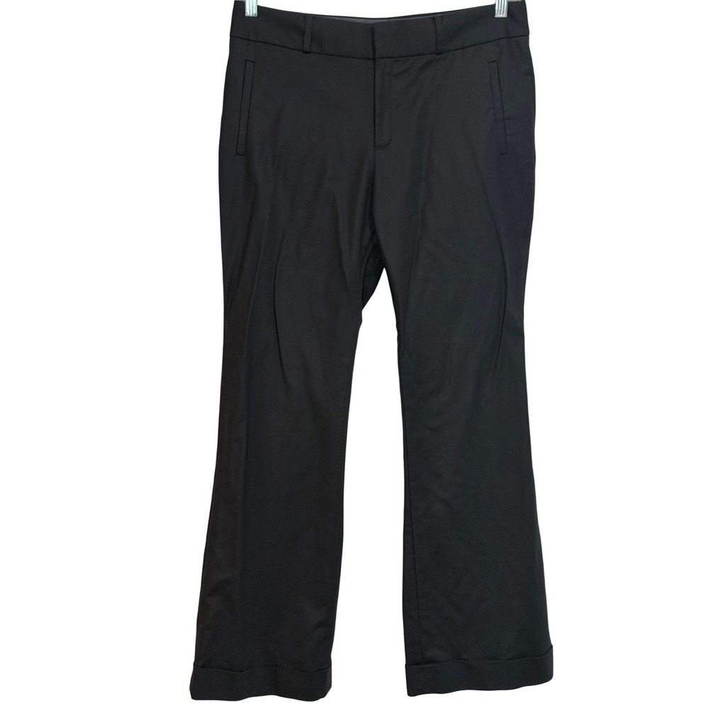 Banana Republic Martin Fit 718 Black Cuffed Trouser Pants Womens 12 Stretch